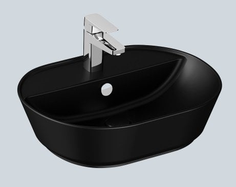 VitrA GeoTezgah Üstü Çanak Lavabo 55 cm Mat Siyah 7428B083-0001